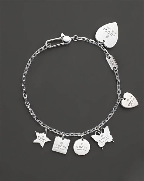 gucci trademark charm bracelet|gucci sterling silver charm bracelet.